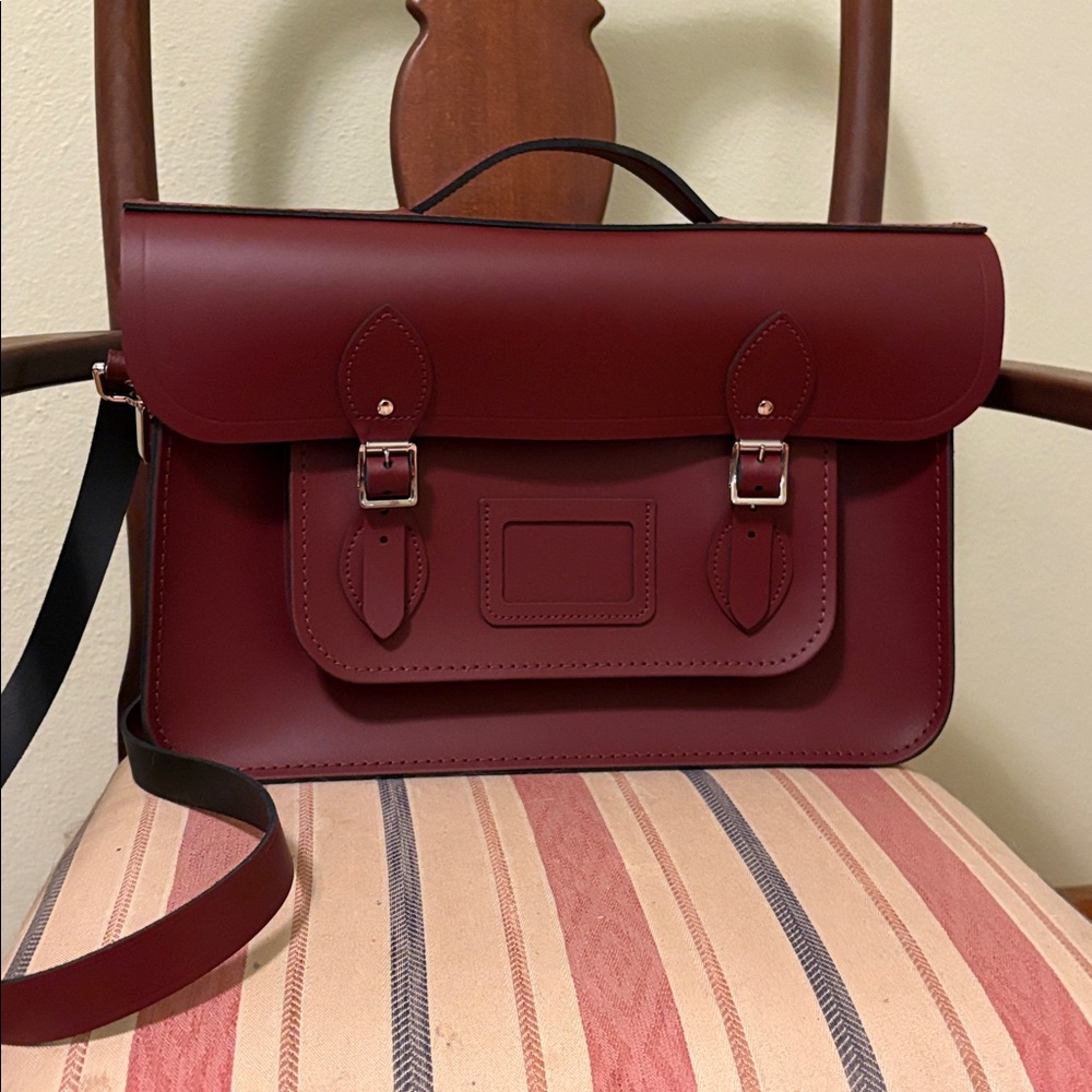 NWT — Oxblood 15” “Batchel” satchel, Cambridge Satchel Co.